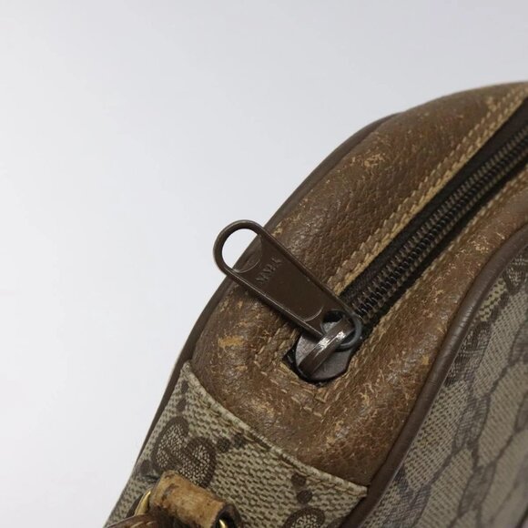 GUCCI GG Supreme Web Sherry Line Clutch Bag PVC Beige - Picture 10 of 15